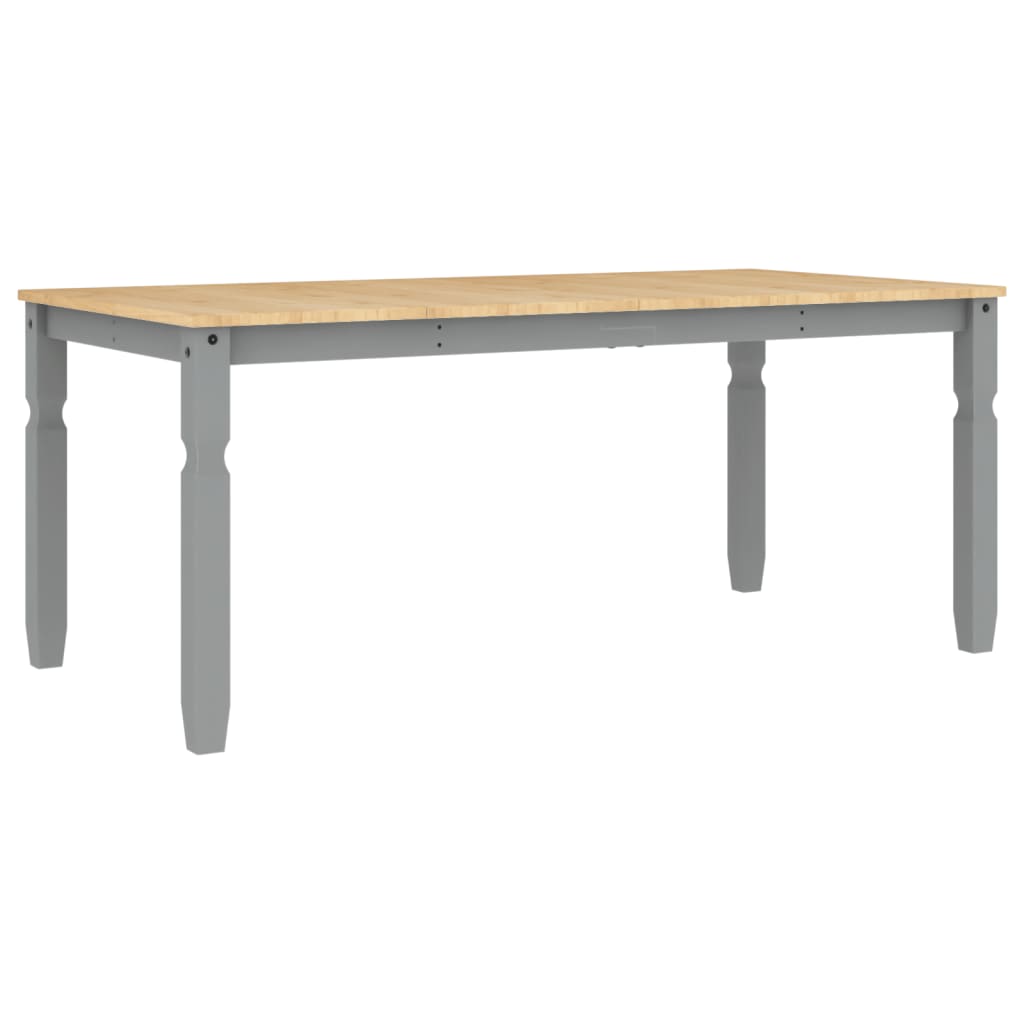 vidaXL Table à manger Corona gris 180x90x75 cm bois massif de pin