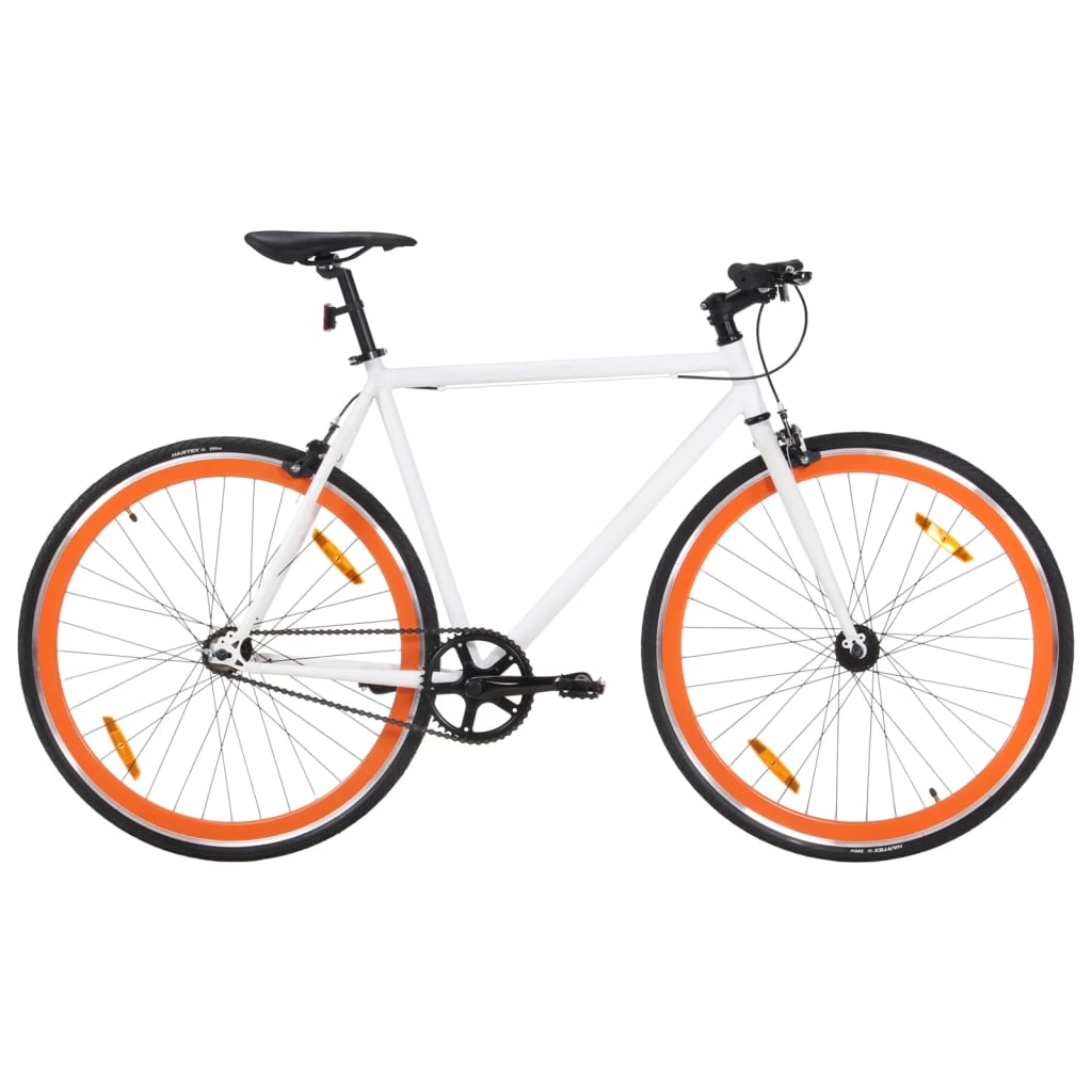 vidaXL Velo a pignon fixe blanc et orange 700c 51 cm vidaXL