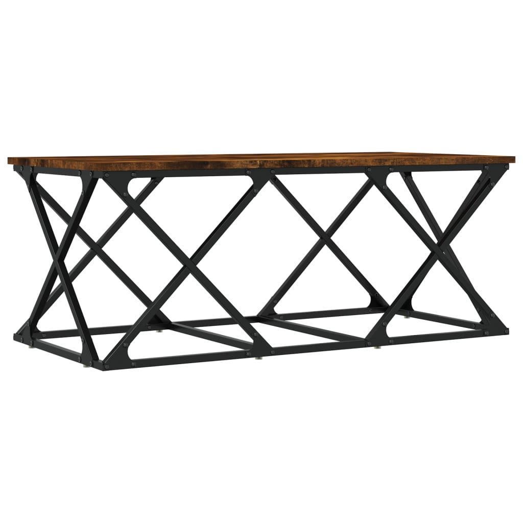 vidaXL Table basse chêne fumé 100x49x40 cm bois d'ingénierie