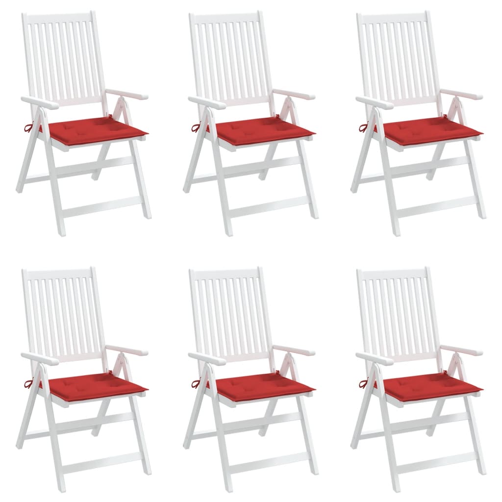 vidaXL Coussins de chaise jardin lot de 6 rouge 40x40x3cm tissu oxford