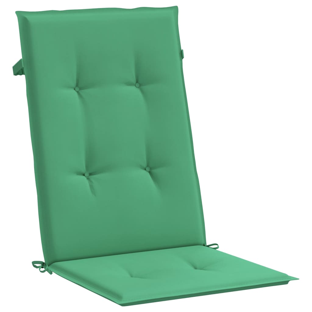 vidaXL Coussins de chaise de jardin à dossier haut lot de 4 vert tissu