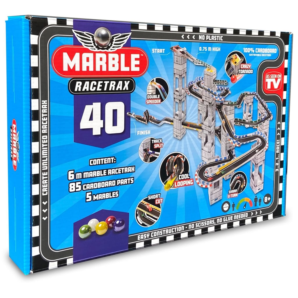 Marble Racetrax Ensemble de circuit à billes 40 feuilles 6 m