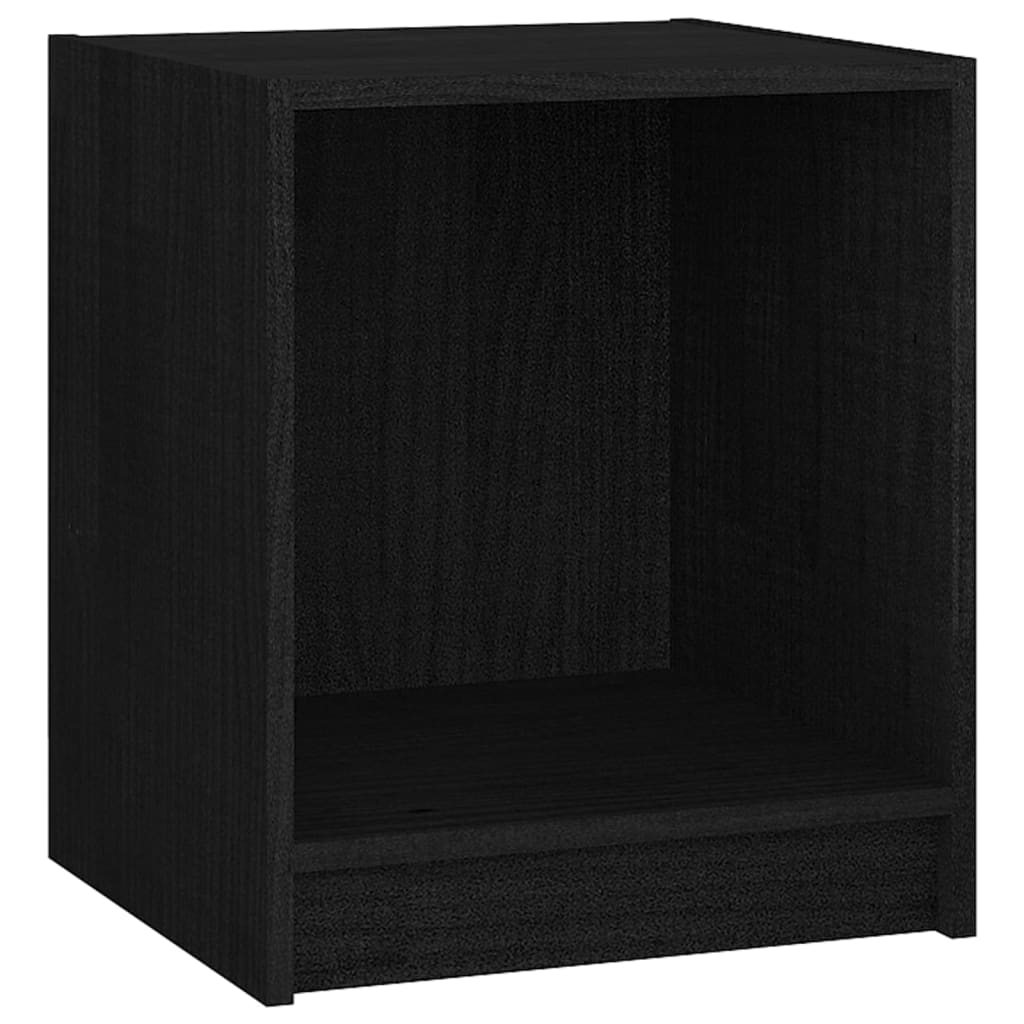 vidaXL Table de chevet Noir 35,5x33,5x41,5 cm Bois de pin massif