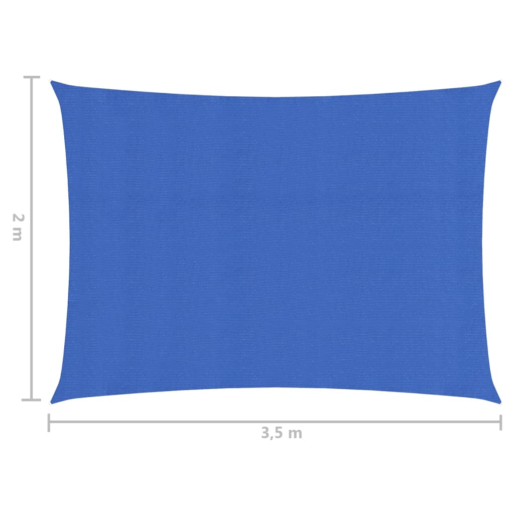 vidaXL Voile d'ombrage 160 g/m² Bleu 2x3,5 m PEHD