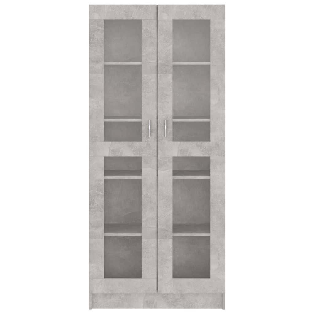 vidaXL Armoire à vitrine Gris béton 82,5x30,5x185,5 cm Aggloméré
