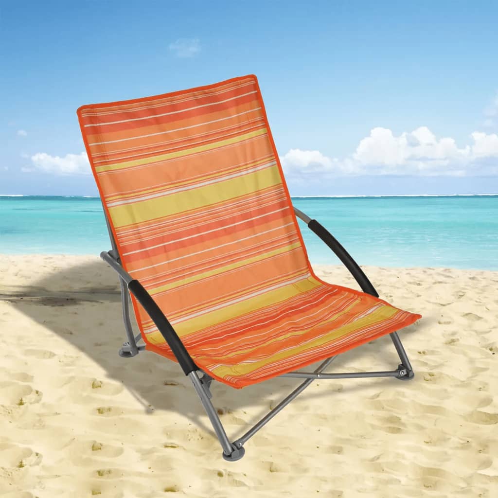 HI Chaise de plage pliable Orange 65x55x25/65 cm
