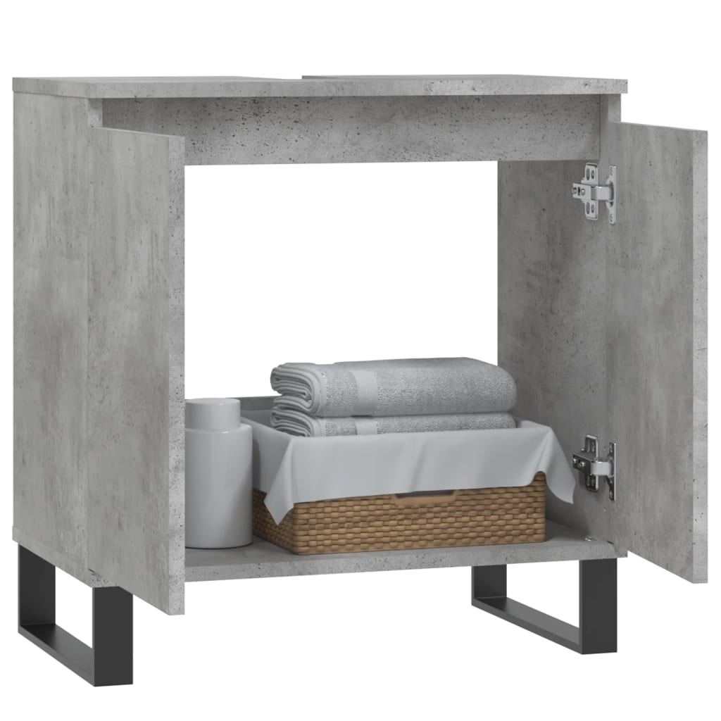 vidaXL Armoire de bain gris béton 58x33x60 cm bois d'ingénierie