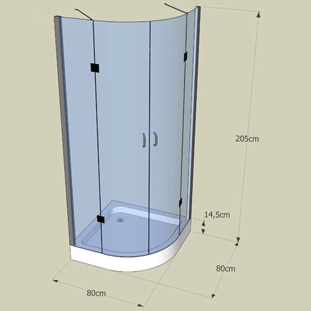 Cabine de douche ronde 80 cm