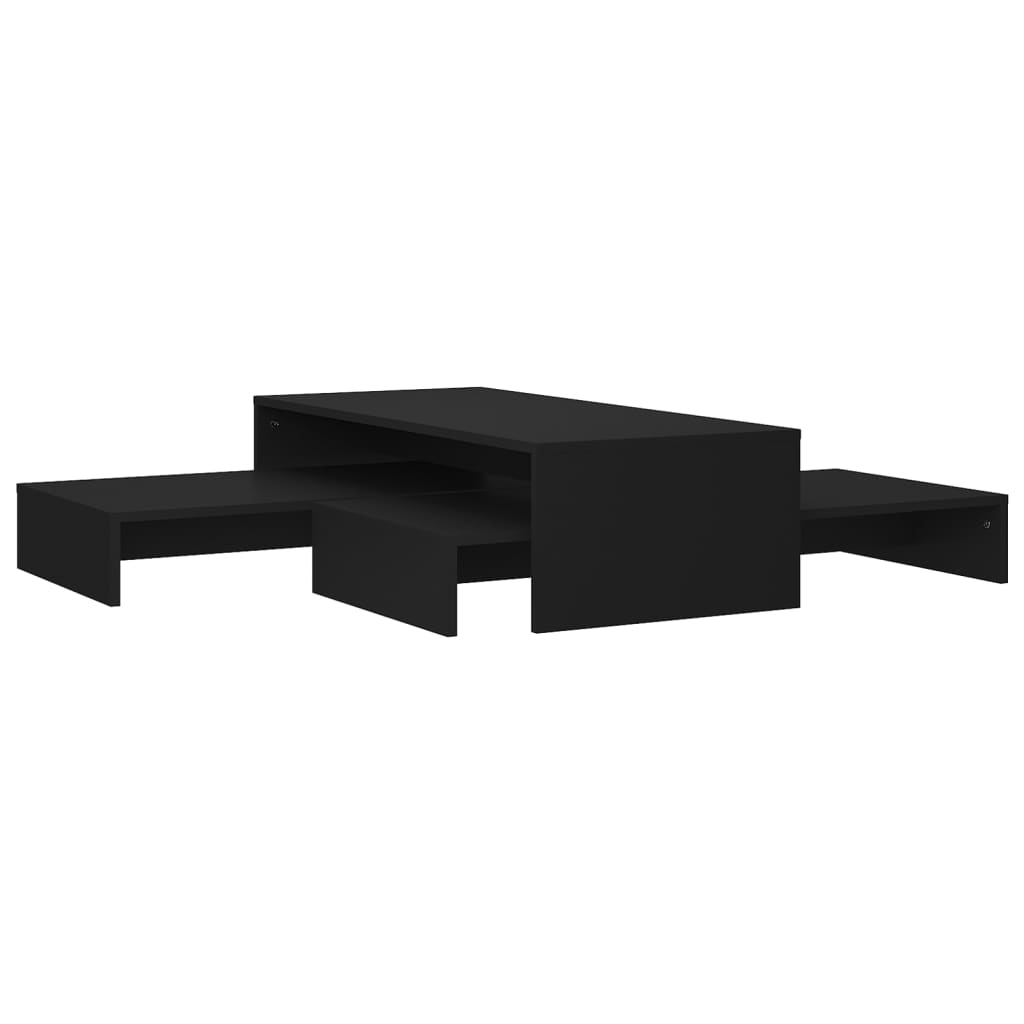 vidaXL Set tables basses gigognes Noir 100x100x26,5 cm Aggloméré