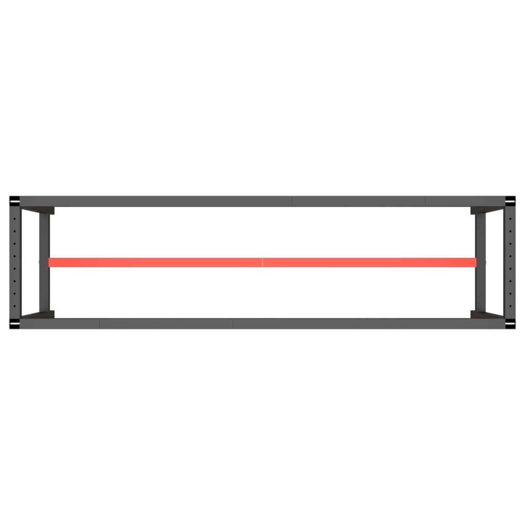 Cadre D'Établi Métal 120x57x79 Cm Noir Et Rouge - Pieds De Table Renforcés - Trous Pré-percés Pour Fixation - Poids 8,9 Kg