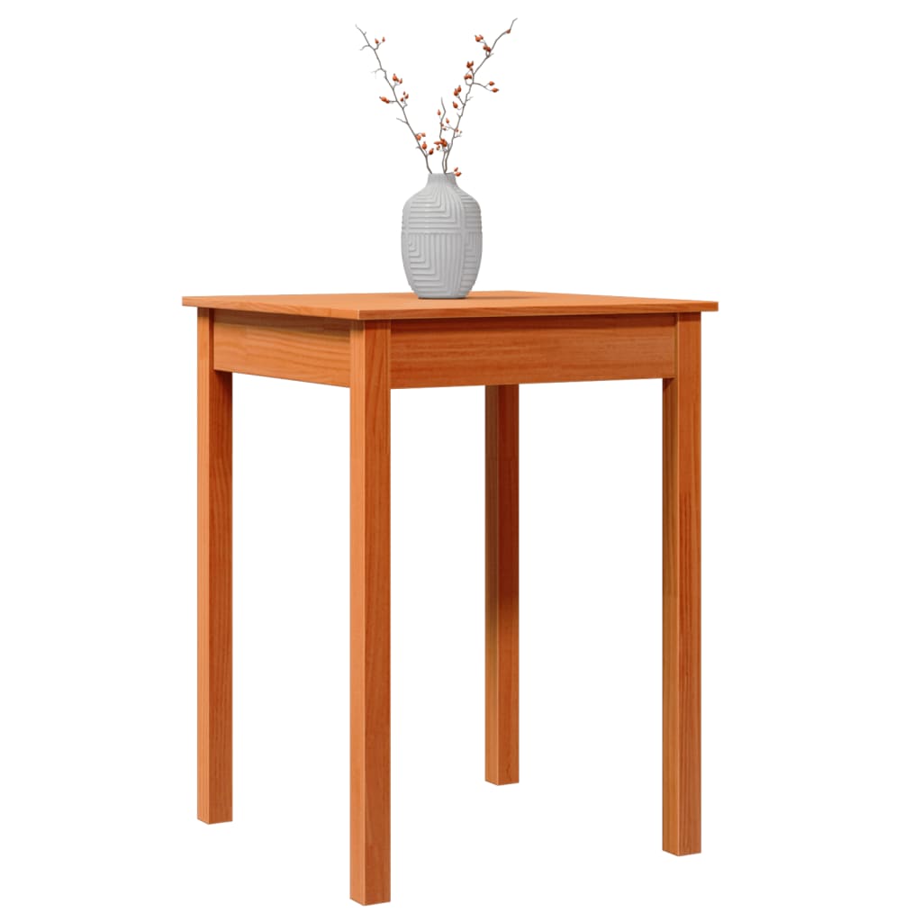 vidaXL Table à manger cire marron 55x55x75 cm bois massif de pin