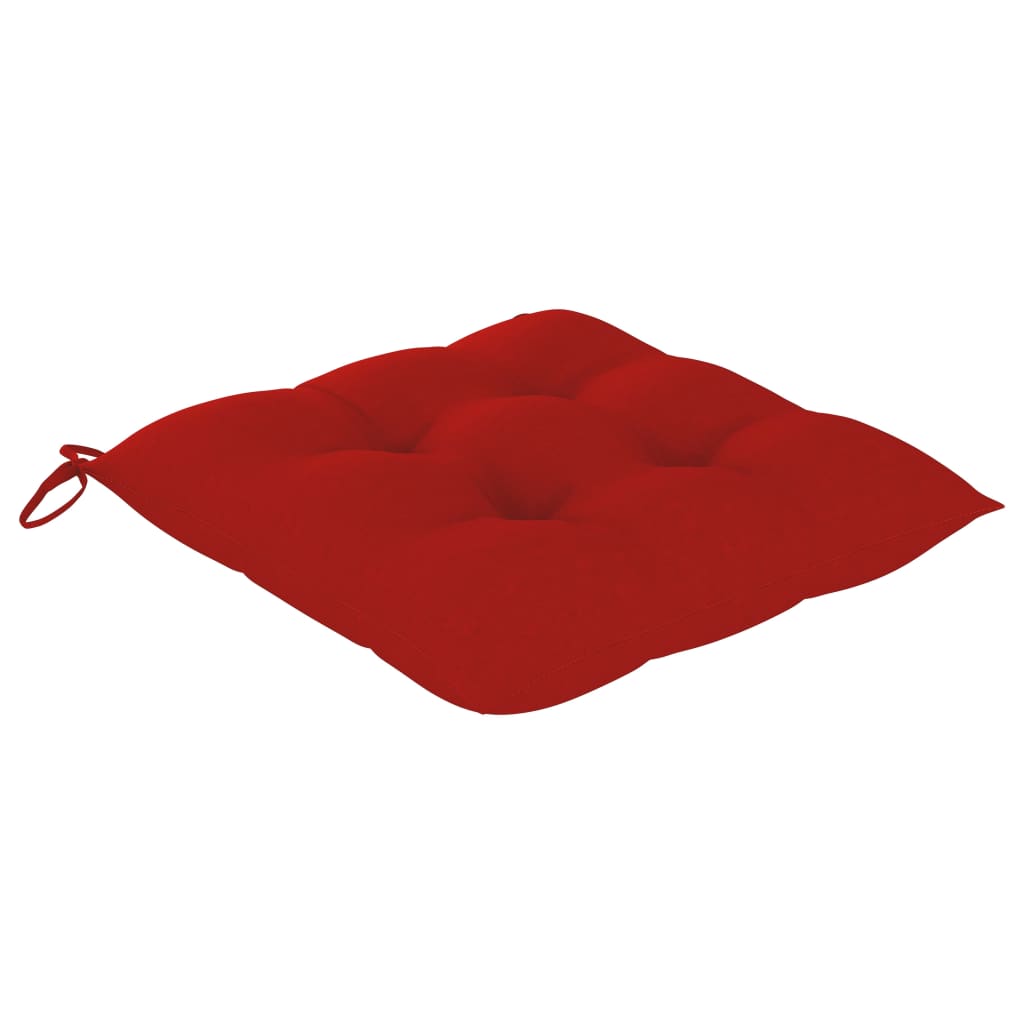 vidaXL Chaises de jardin 6 pcs avec coussins rouge Bois de teck solide