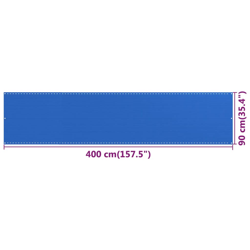 vidaXL Écran de balcon Bleu 90x400 cm PEHD