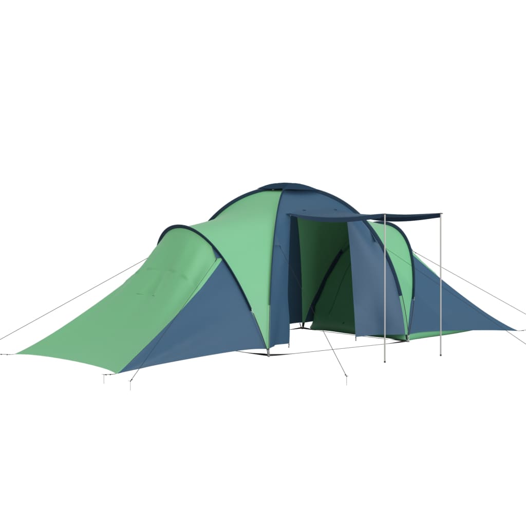 vidaXL Tente de camping 6 personnes Bleu et vert
