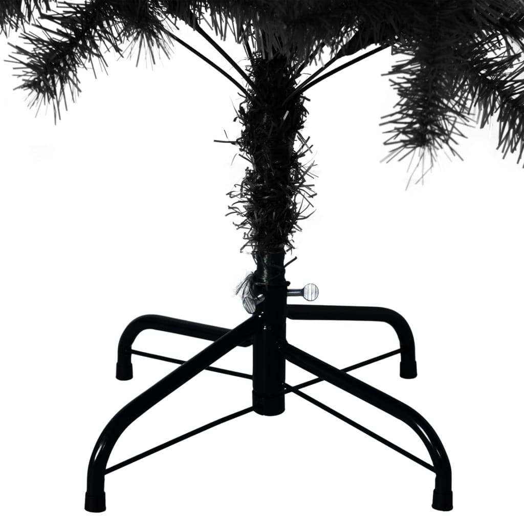 vidaXL Sapin de Noël artificiel avec support noir 150 cm PVC