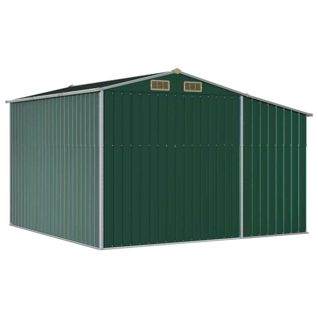 Abri De Jardin VidaXL Vert 192x108x223 Cm - Acier Galvanisé, Rangement Outils, Porte Coulissante