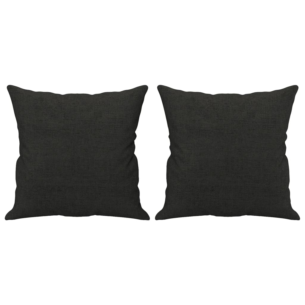 vidaXL Canapé 2 places avec oreillers décoratifs noir 120 cm tissu