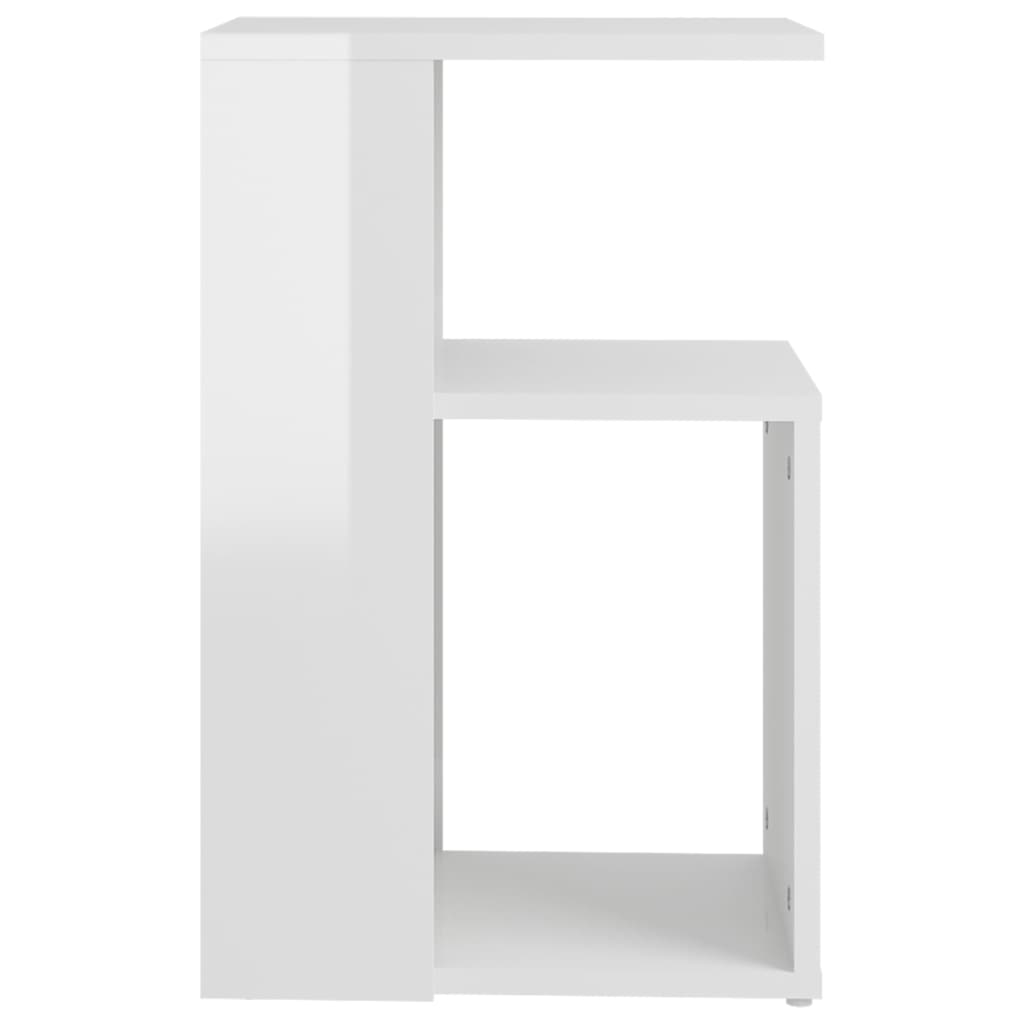 vidaXL Table d'appoint Blanc brillant 36x30x56 cm Aggloméré