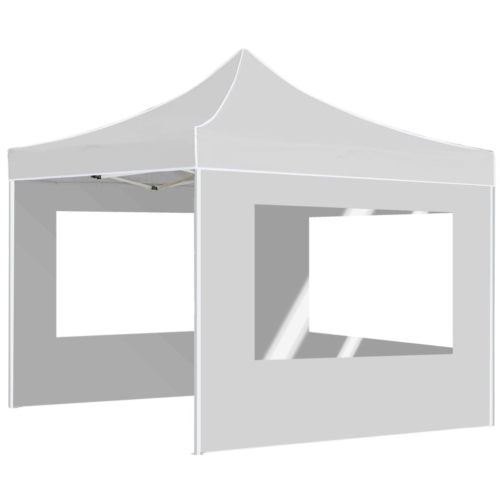 vidaXL Tente de réception pliable avec parois Aluminium 3x3 m Blanc
