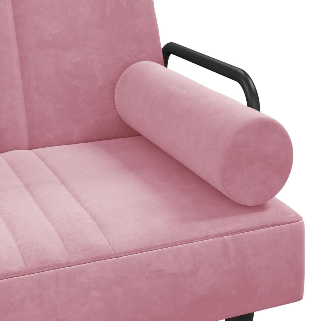 vidaXL Canapé-lit avec accoudoirs rose velours