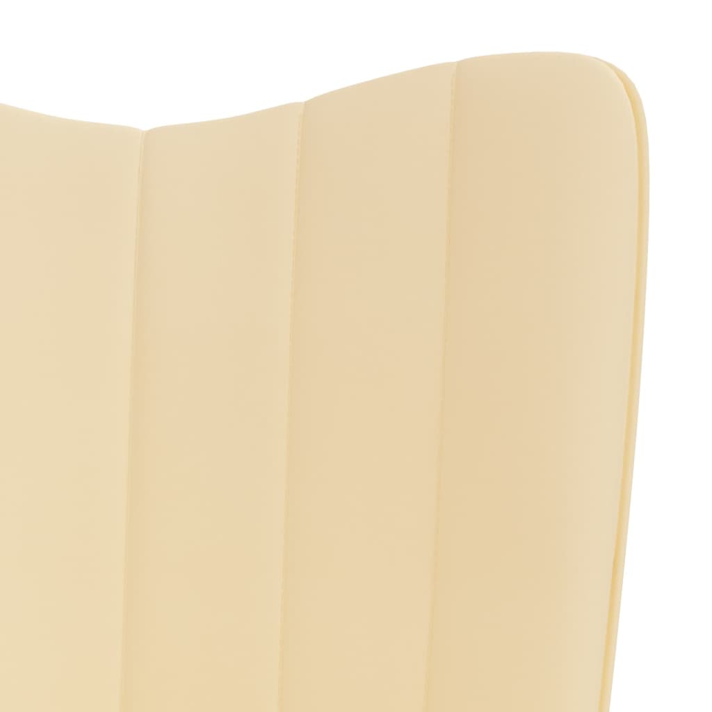 vidaXL Chaise à bascule Blanc crème Velours