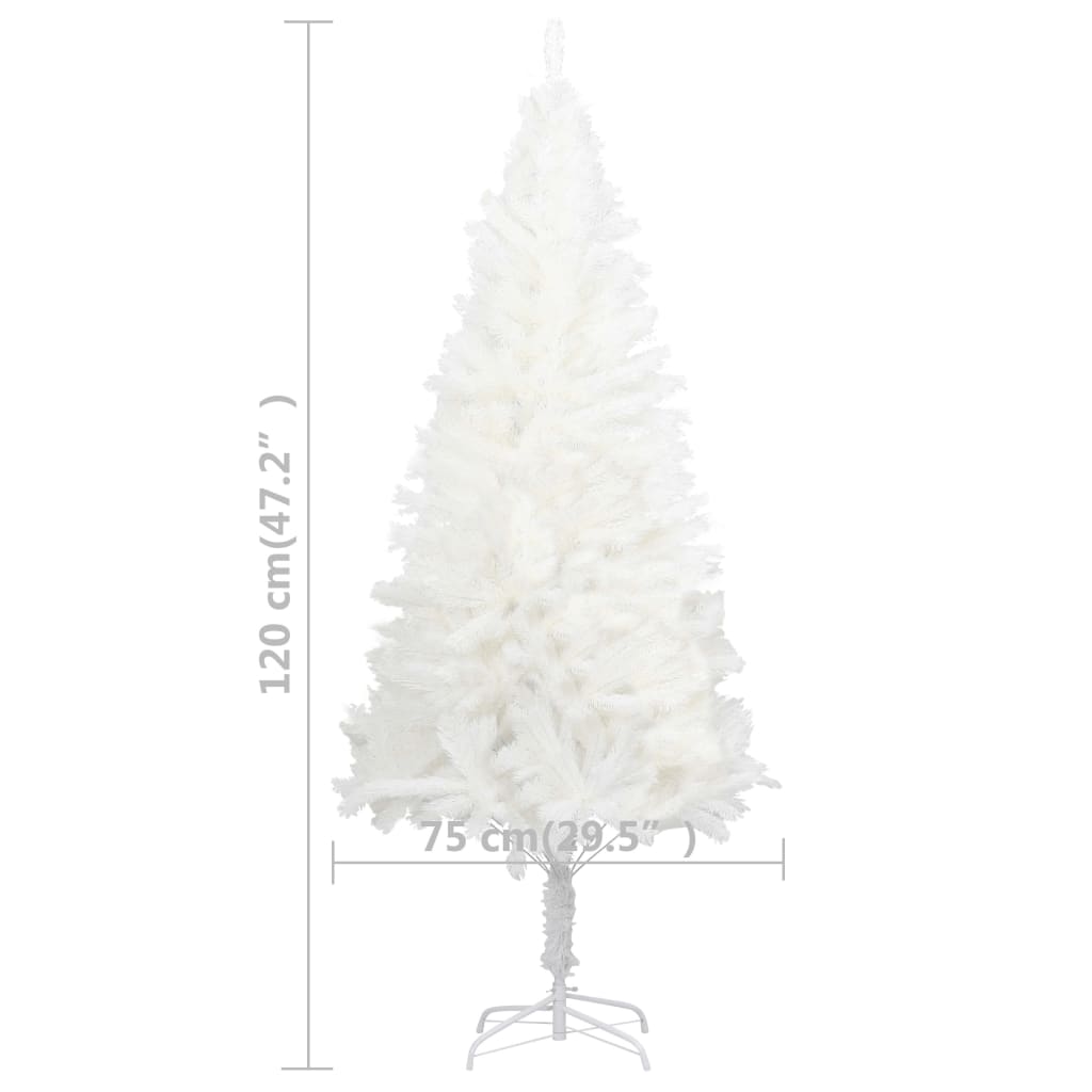 vidaXL Arbre de Noël artificiel aiguilles réalistes blanc 120 cm