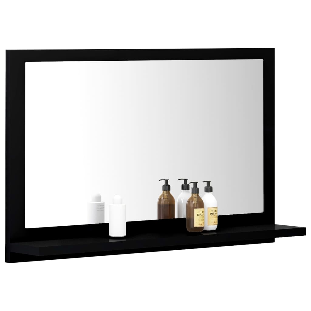 vidaXL Miroir de salle de bain Noir 60x10,5x37 cm Aggloméré