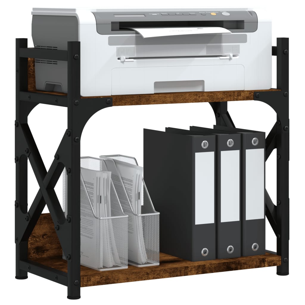 vidaXL Support d'imprimante à 2 niveaux chêne fumé 40x20x40 cm