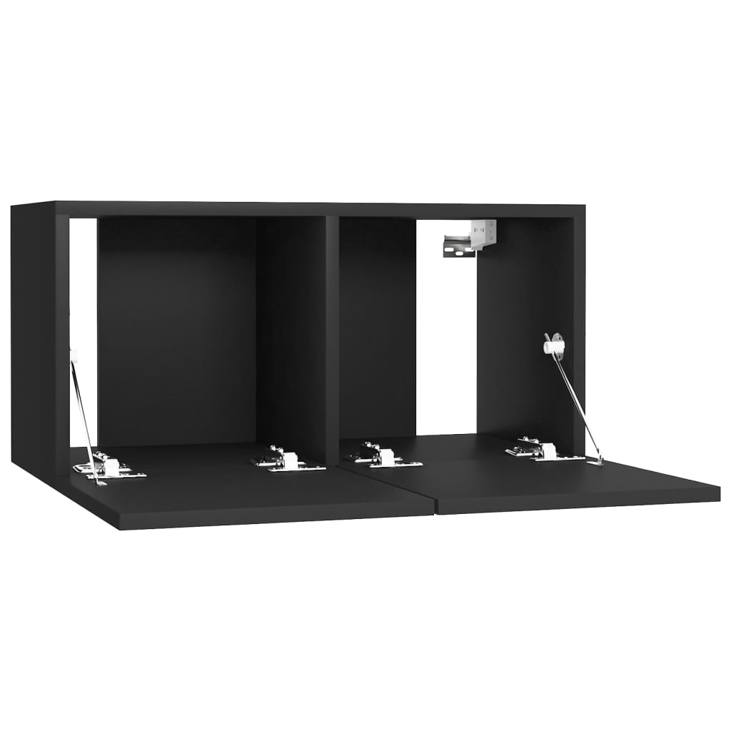 vidaXL Meubles TV suspendus 3 pcs Noir 60x30x30 cm