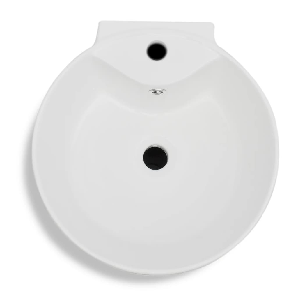Vasque à trou de trop-plein/robinet céramique Blanc pour salle de bain