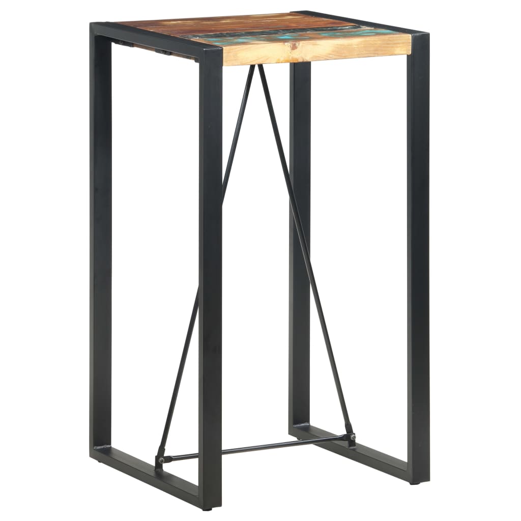 vidaXL Table de bar 60x60x110 cm Bois de récupération solide