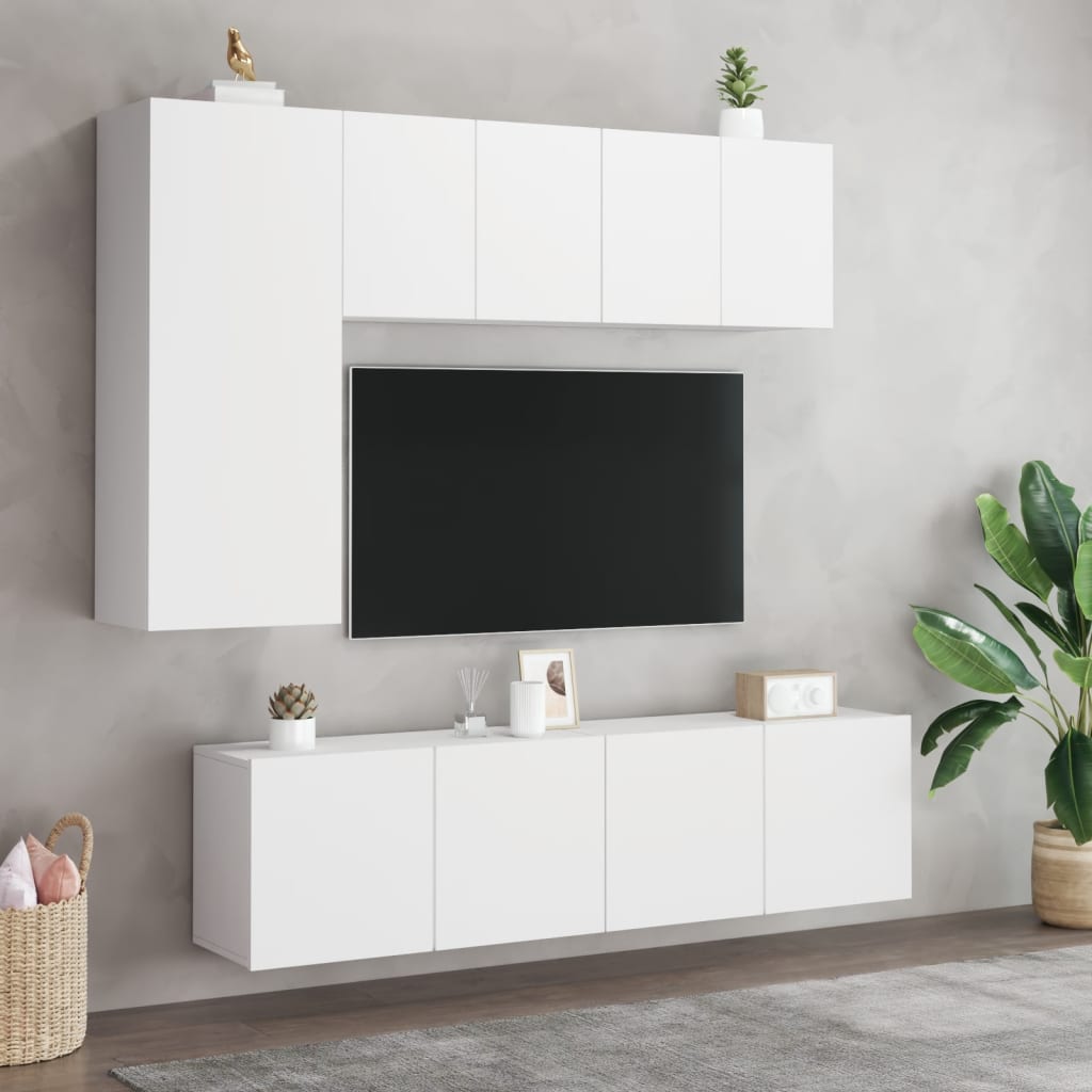vidaXL Meubles TV muraux 2 pcs blanc 60x30x41 cm