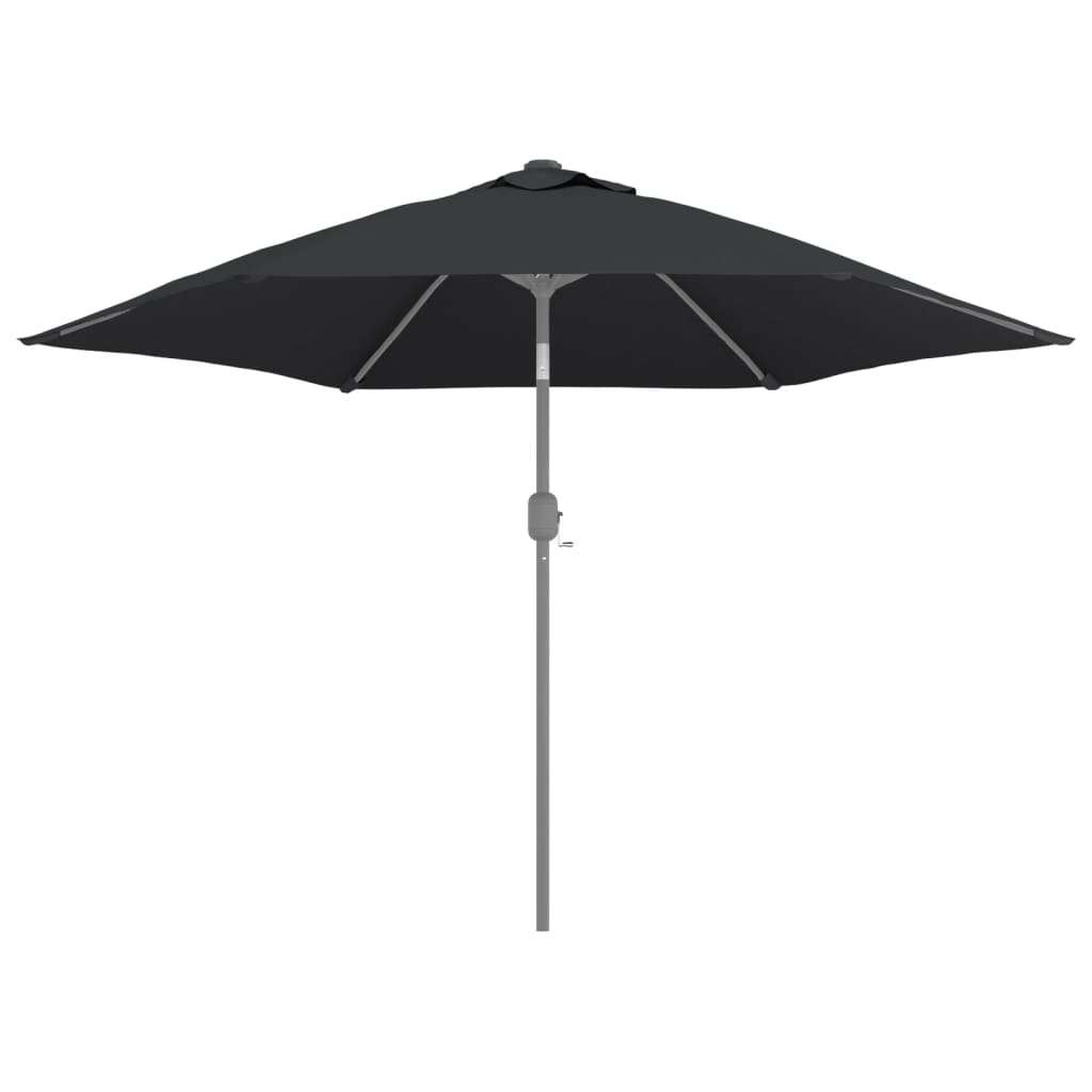 vidaXL Tissu de remplacement pour parasol d'extérieur Noir 300 cm