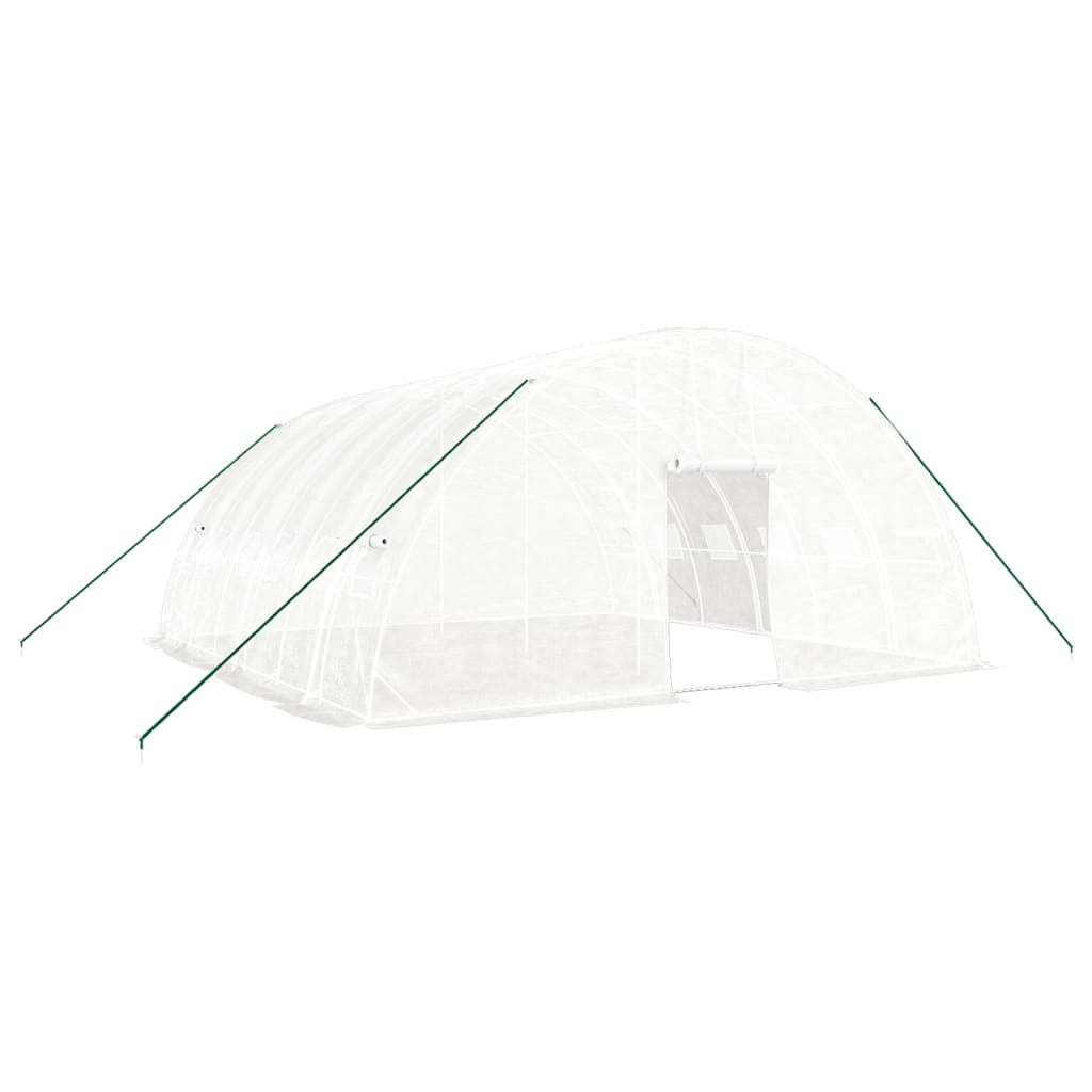 vidaXL Serre avec cadre en acier blanc 36 m² 6x6x2,85 m