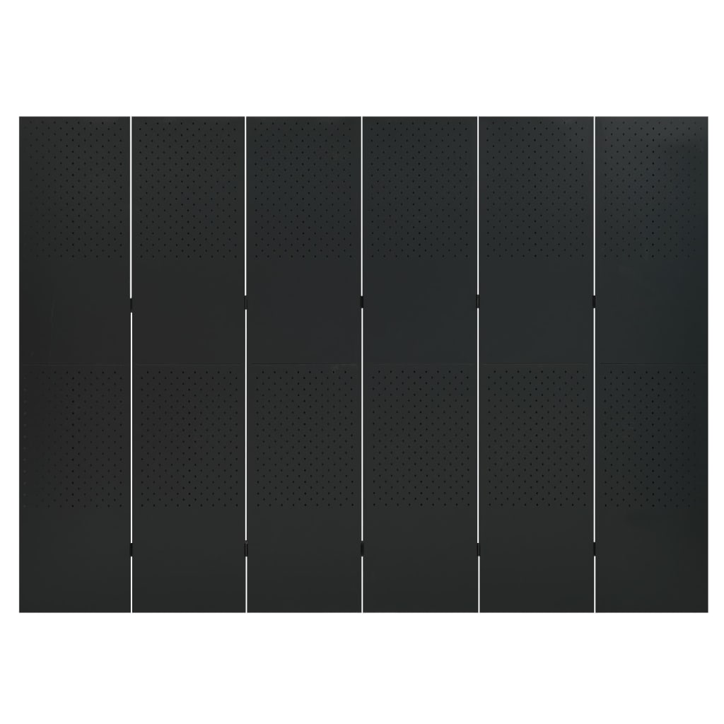 vidaXL Cloisons de séparation 6 panneaux 2 pcs Noir 240x180 cm Acier