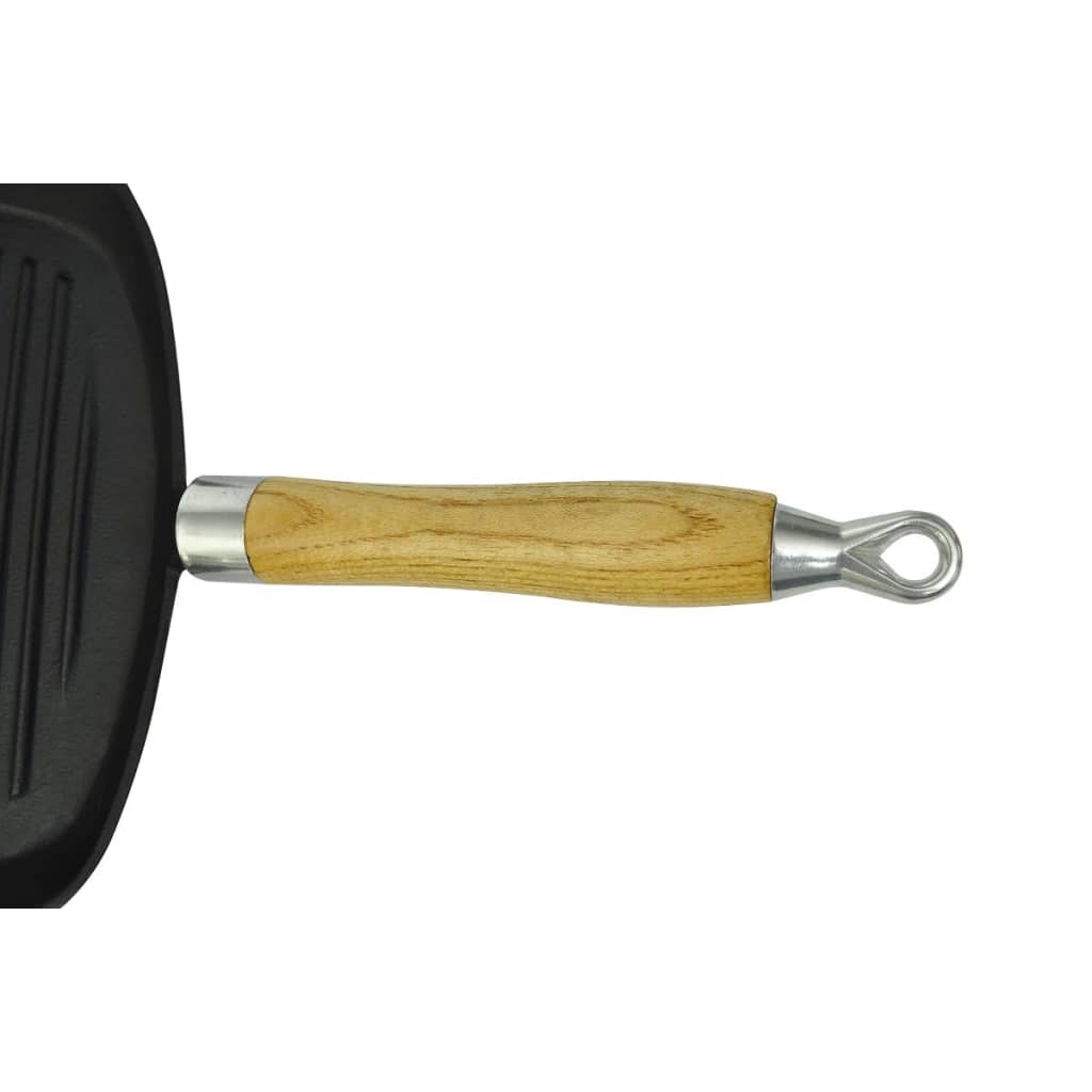 Poêle-gril avec manche en fonte couleur extérieure Noir Mat diamètre 20 cm