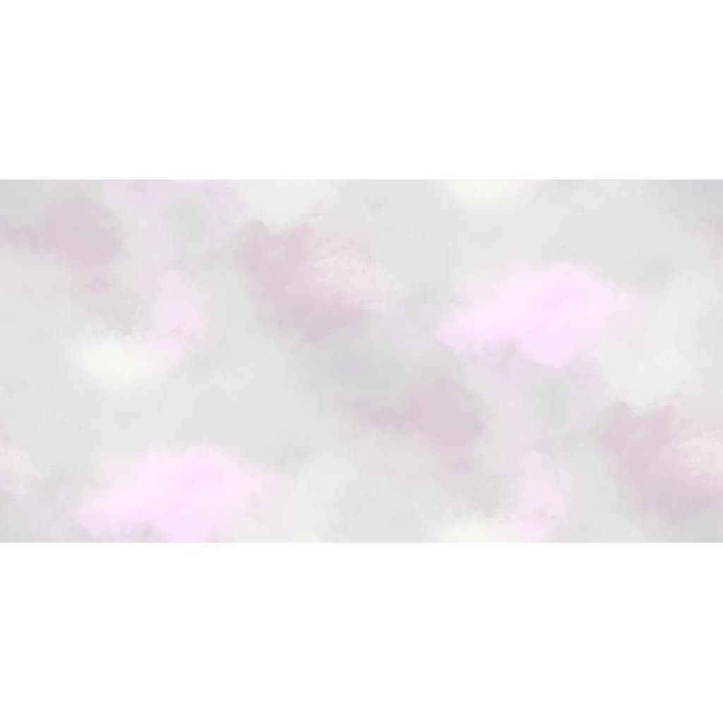 Good Vibes Papier peint Paint Clouds Rose et gris