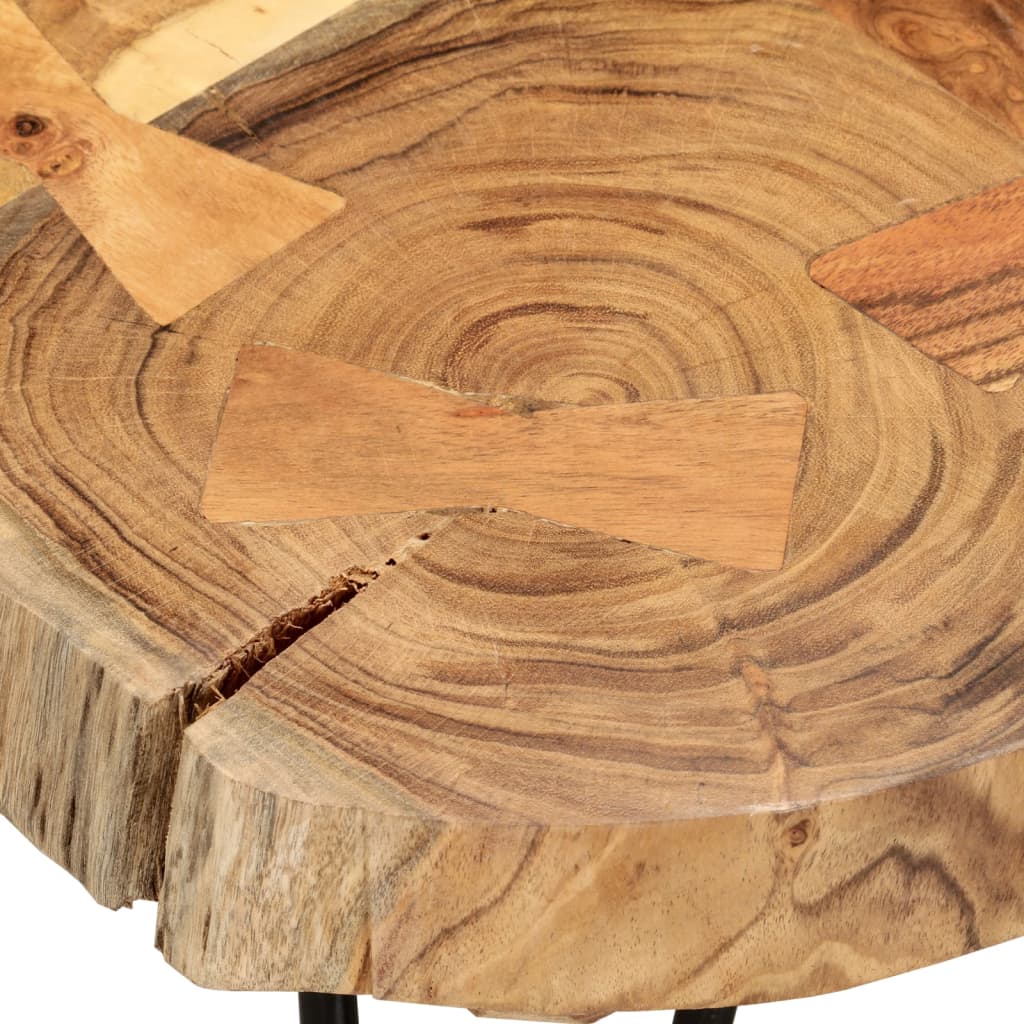 vidaXL Table basse Bois d'acacia massif (55-60)x40 cm