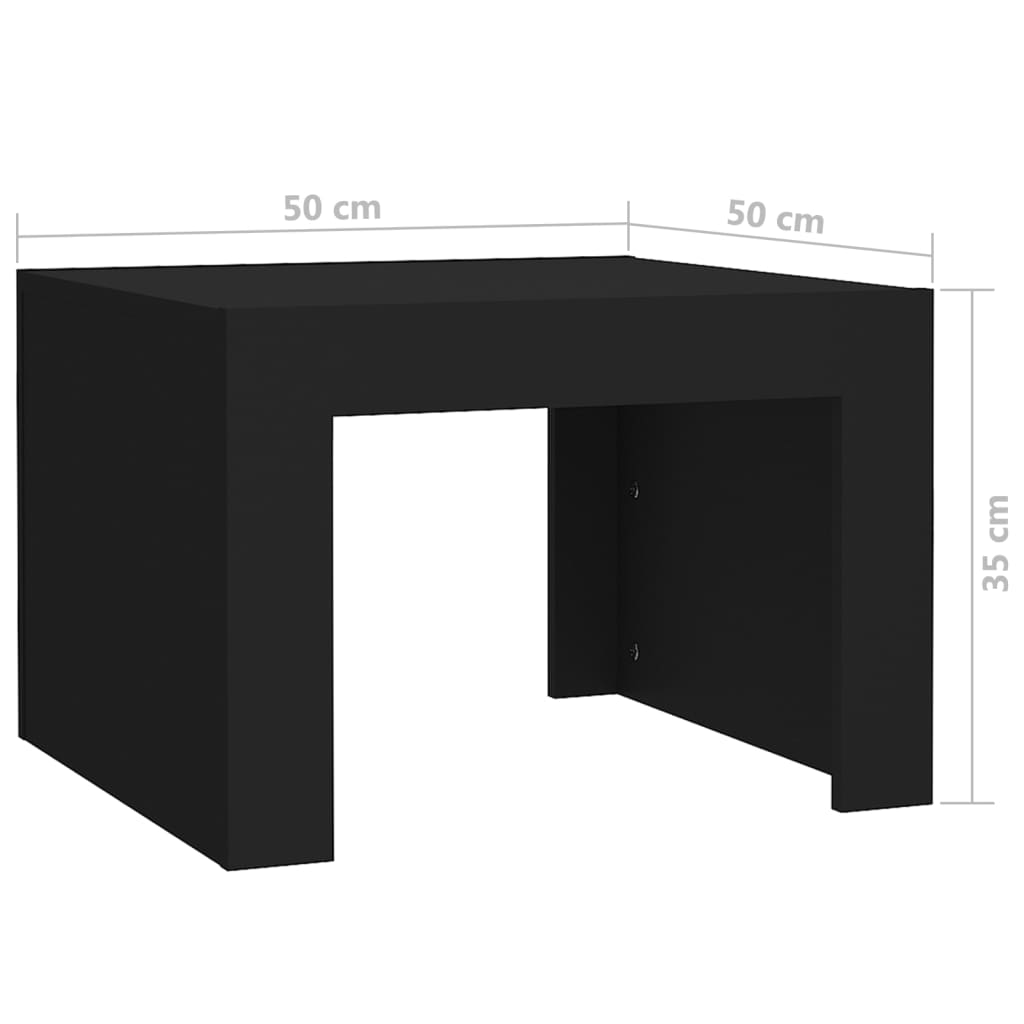 vidaXL Table basse Noir 50x50x35 cm Aggloméré
