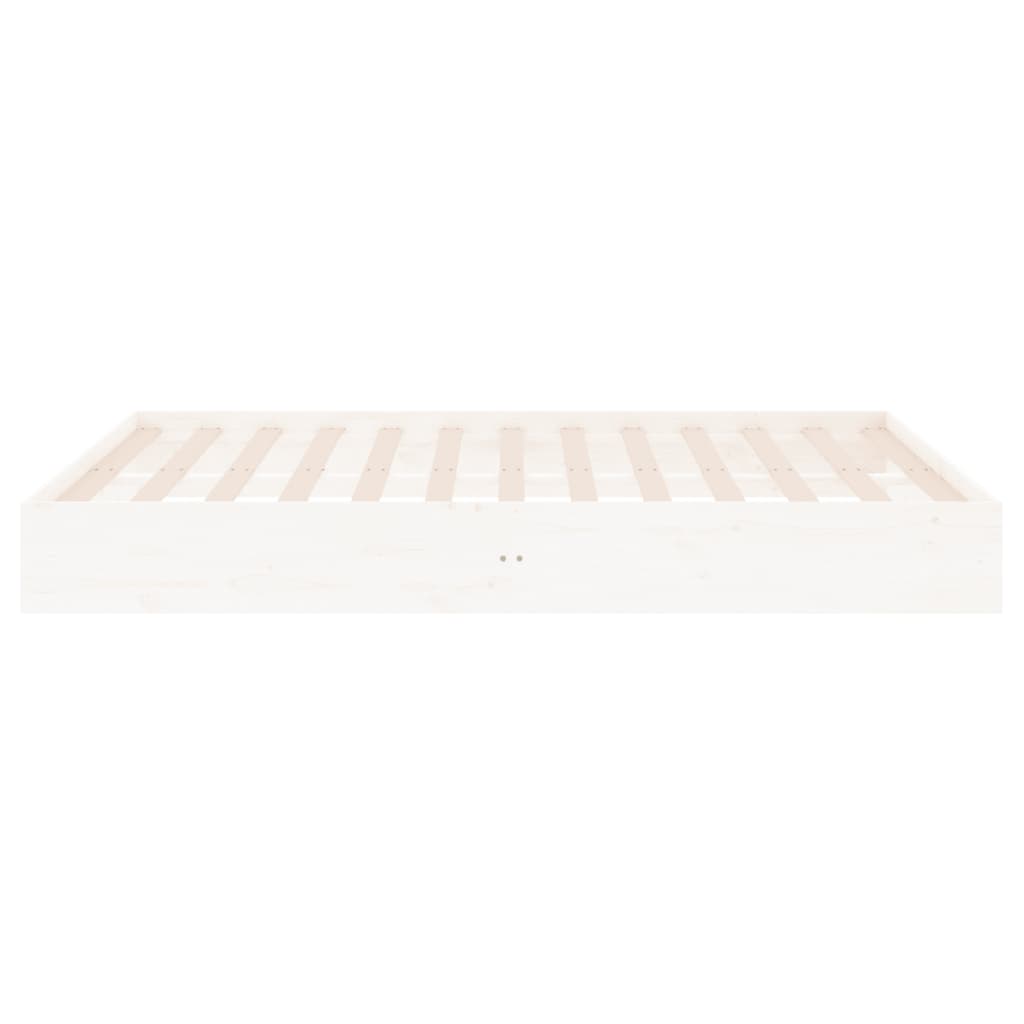 vidaXL Cadre de lit blanc bois massif 160x200 cm