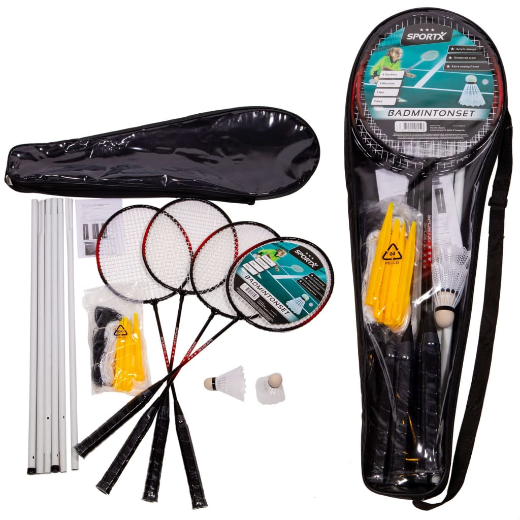 SportX Ensemble de badminton avec filet