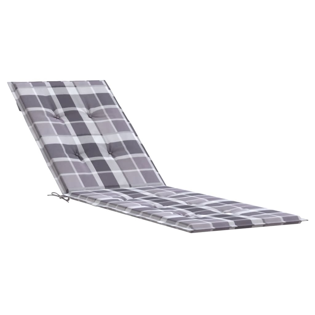 vidaXL Coussin de chaise de terrasse carreaux gris (75+105)x50x3 cm