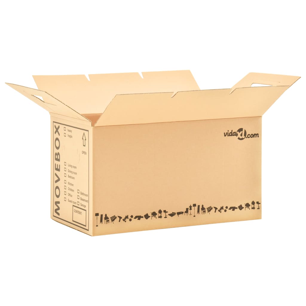 vidaXL Boîtes de déménagement Carton XXL 200 pcs 60x33x34 cm