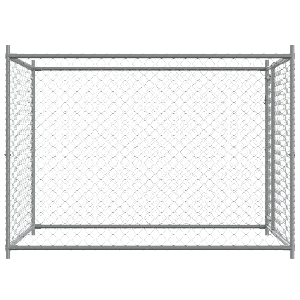 vidaXL Cage pour chien avec porte gris 2x2x1,5 m acier galvanisé