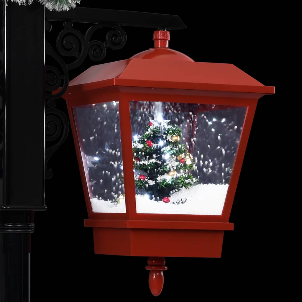 vidaXL Lampadaire de Noël avec Père Noël Noir et rouge 81x40x188cm PVC