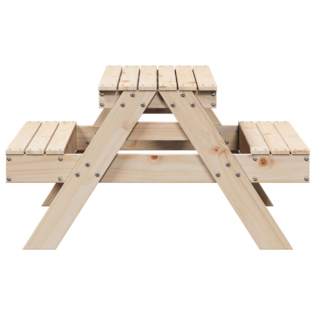 vidaXL Table de pique-nique pour enfants 88x97x52cm bois massif de pin