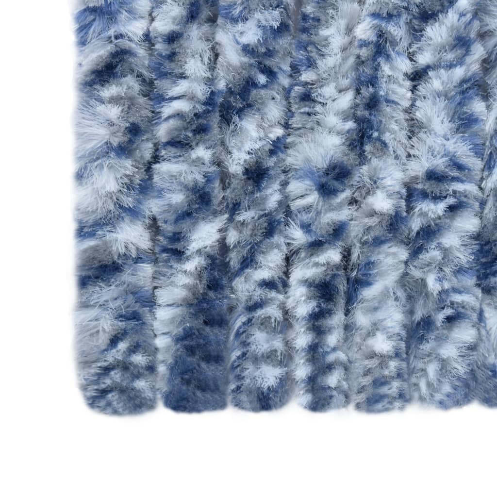vidaXL Moustiquaire Bleu blanc et argenté 100x220 cm Chenille