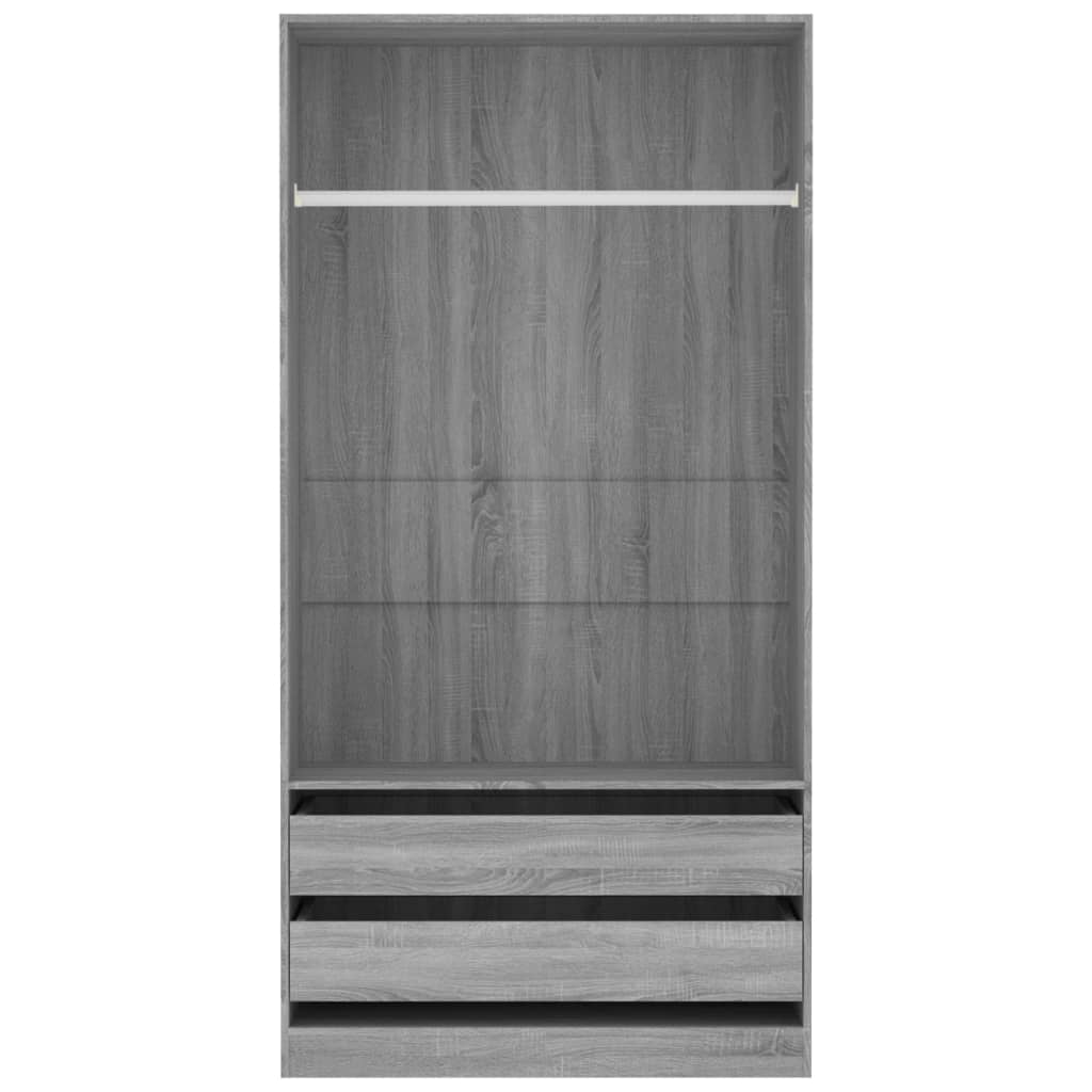 vidaXL Garde-robe Sonoma gris 100x50x200 cm Bois d'ingénierie