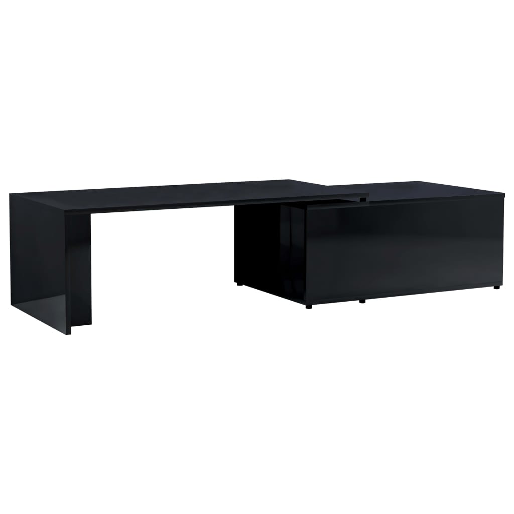 vidaXL Table basse Noir brillant 150x50x35 cm Aggloméré