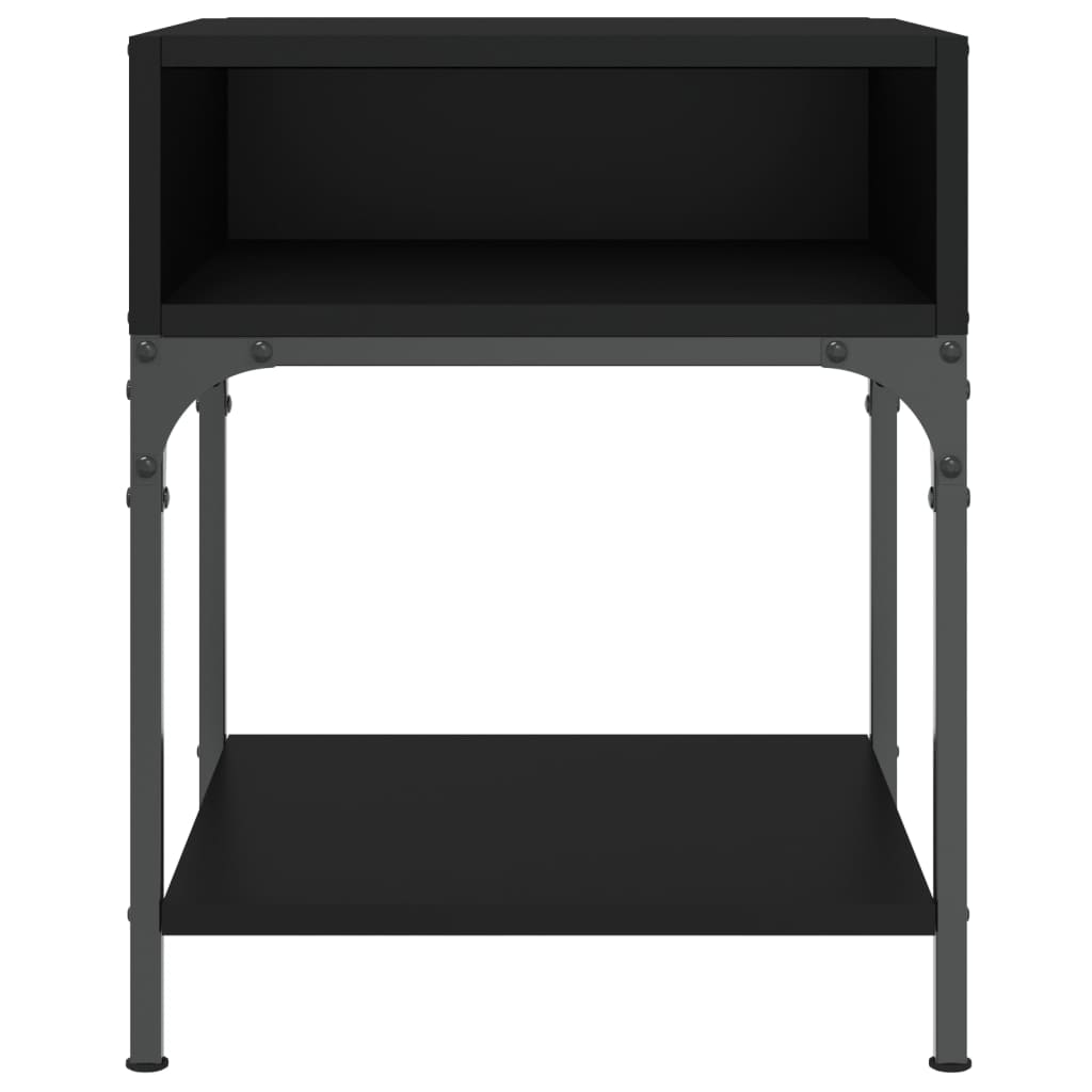 vidaXL Table de chevet noir 40x41x50 cm bois d’ingénierie